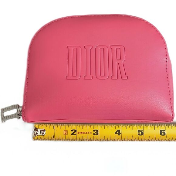 DIOR Makeup Pouch Cosmetic Bag (PINK CORAL) Size: 7"L x 5"H - Picture 7 of 13
